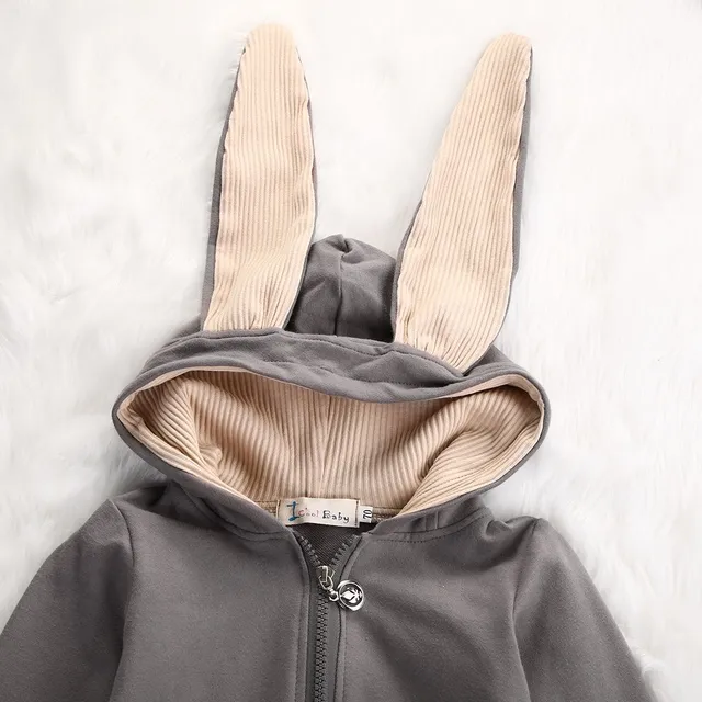 Children's jumpsuit with bunny ears - grey