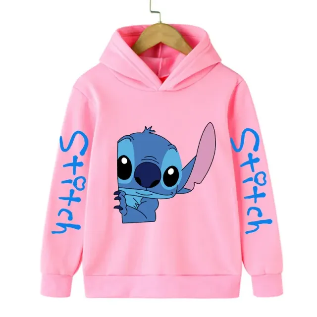 Dětská mikina s kapucí a roztomilým potiskem Stitch