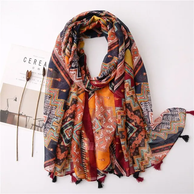 Luxury fine scarf with different patterns