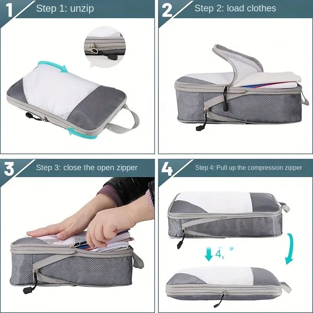 Cestovní kompresní vaky na zavazadla - Lehké, univerzální, protiprachové organizéry