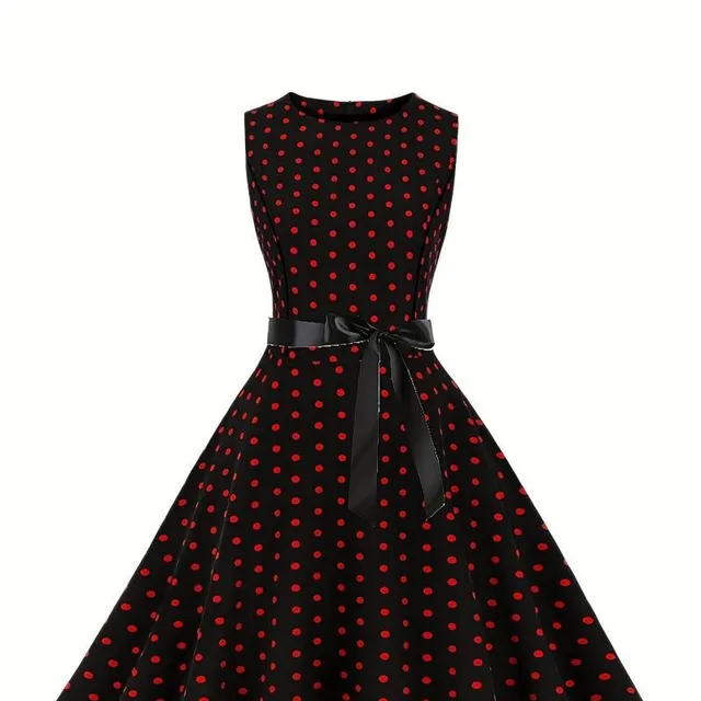 Women's retro summer dress with polka dots