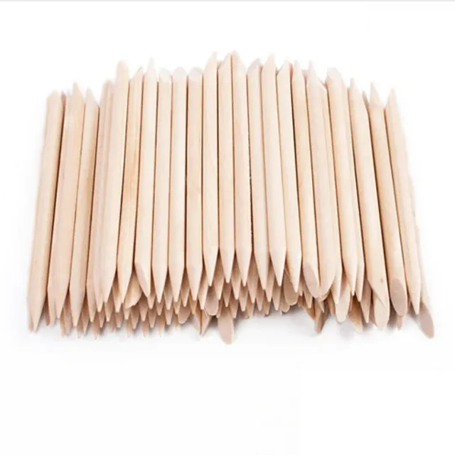 Set of wooden sticks to remove the nail skin