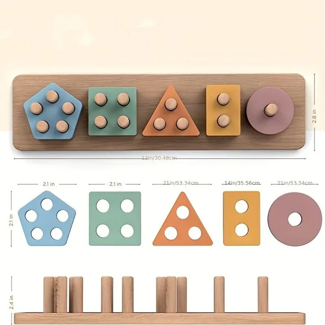 Wooden montessori toys for the smallest, sorting, folding and learning shapes