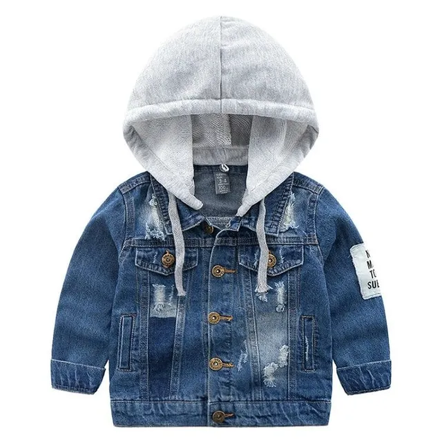 Giacca di jeans per bambini con cappuccio