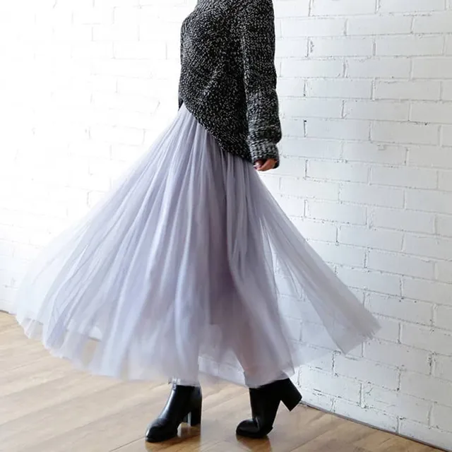 Dámska tylová sukňa s elastickým pásom