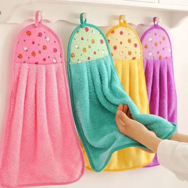 Soft absorption cloth for hands and utensils with hanging possibility, kitchen accessories