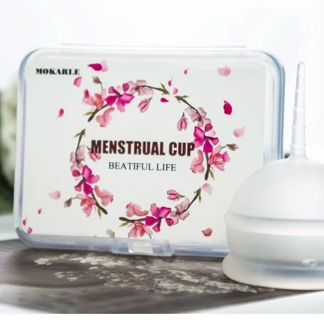 Colorful menstrual cup with box J3312