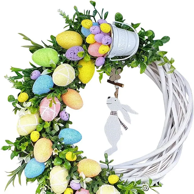 Dekorativní velikonoční věnec na dveře Bunny