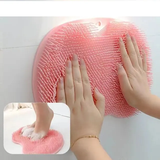 Silicone massage mat for shower with suction cups