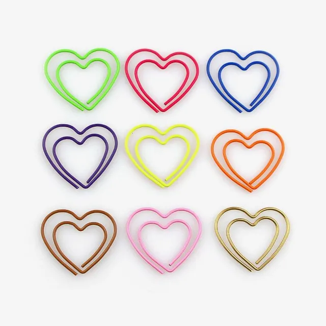 Decorative office metal clips in the shape of hearts