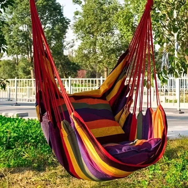 Outdoor Swing Network, Camping Swing, Garden Bedroom, Balcony, Single Seat, Hanging Armchair For Staying in Hotel Se 2 Pillow