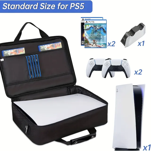 Rucsac portabil pentru PlayStation 5 cu spațiu de stocare mare - pentru consolă, controale, jocuri și altele