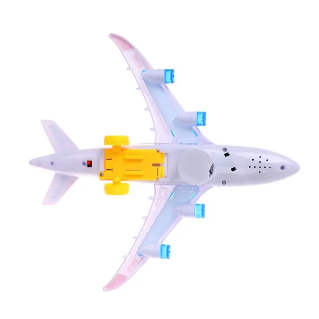 Avion electric Airbus A380 cu lumini intermitente și sunete - jucărie pentru copii