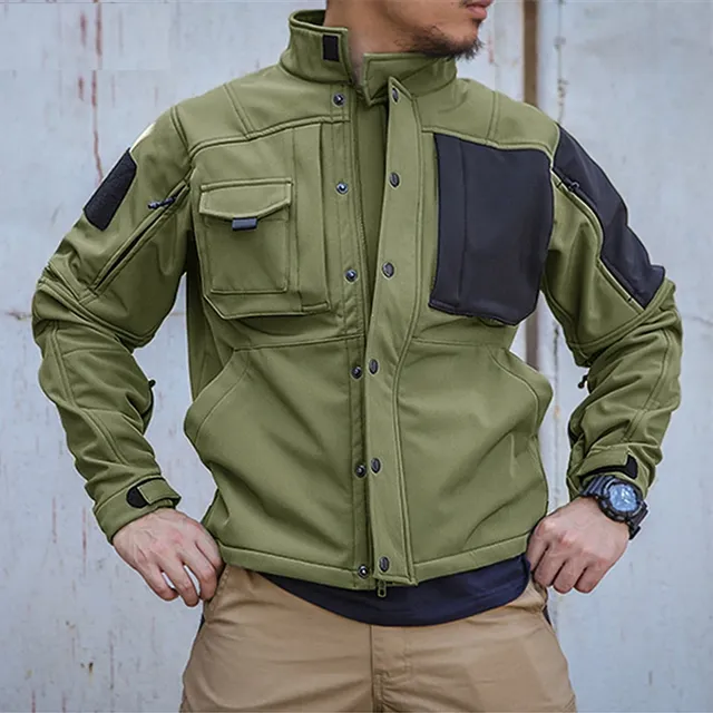 Costum outdoor pentru bărbați, stil tactical, impermeabil - Army