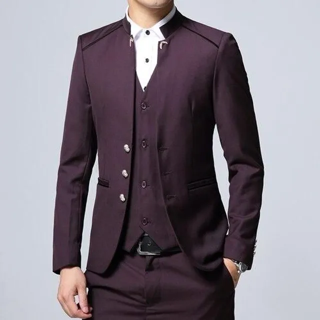 Men's slim fit suit with waistcoat