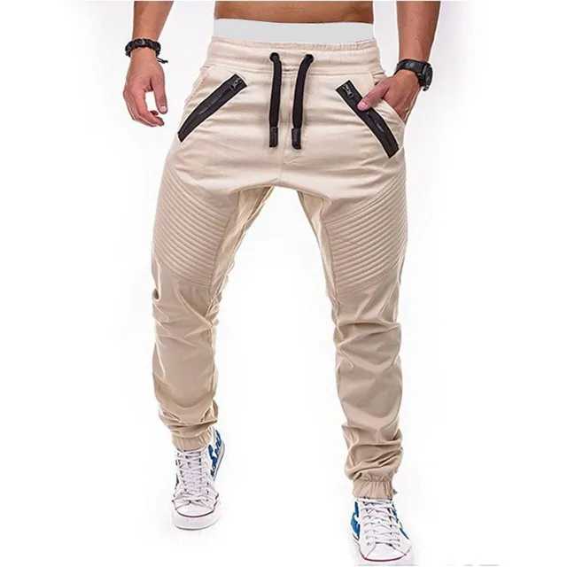 Pánské trendy joggers kalhoty s vázáním