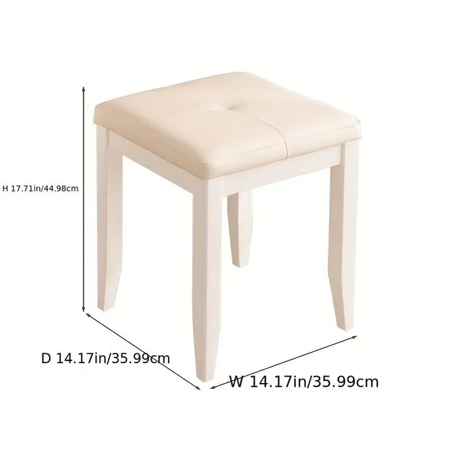 Minimalistická bílá židle ke toaletnímu stolku s měkkým sedákem