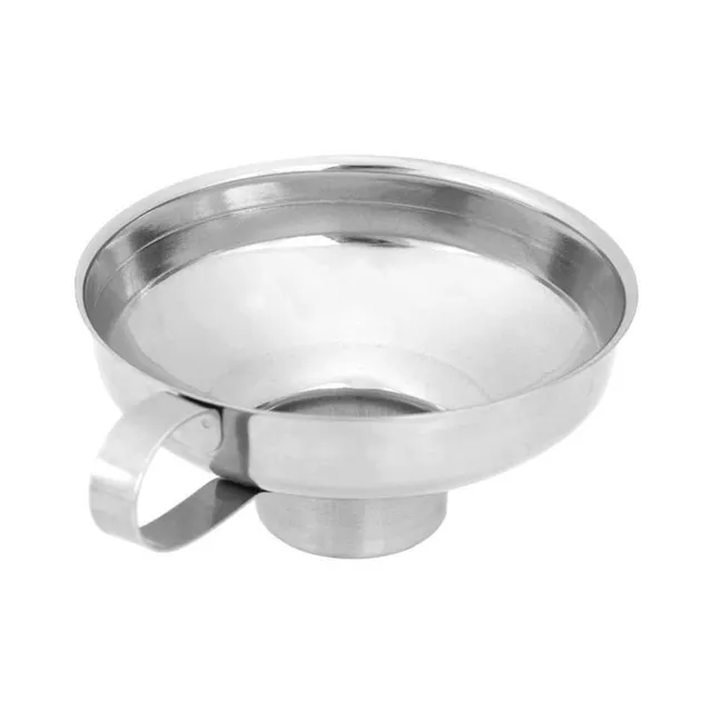 Stainless steel funnel with handle