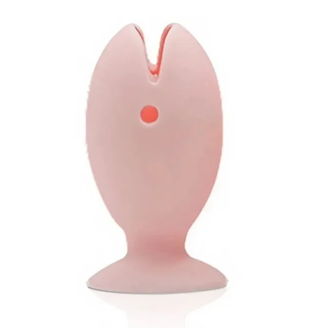 Cute silicone toothbrush holder in the shape of a fish - multiple colour options
