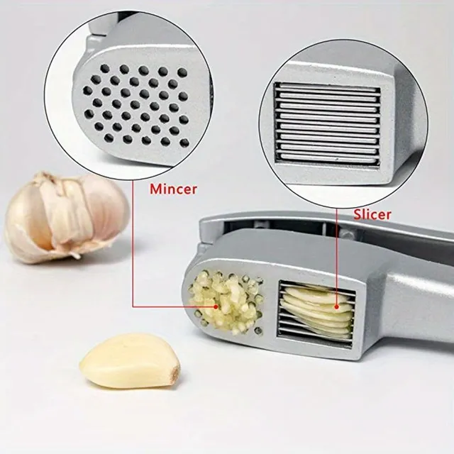 Multifunctional garlic press and slicer