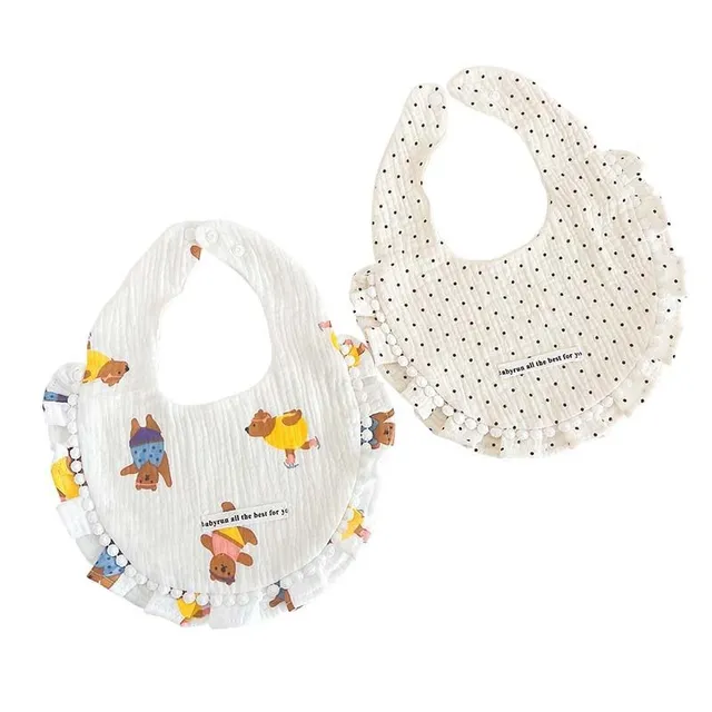 Set of classic fabric modern bibs with beautiful printing 2 pcs