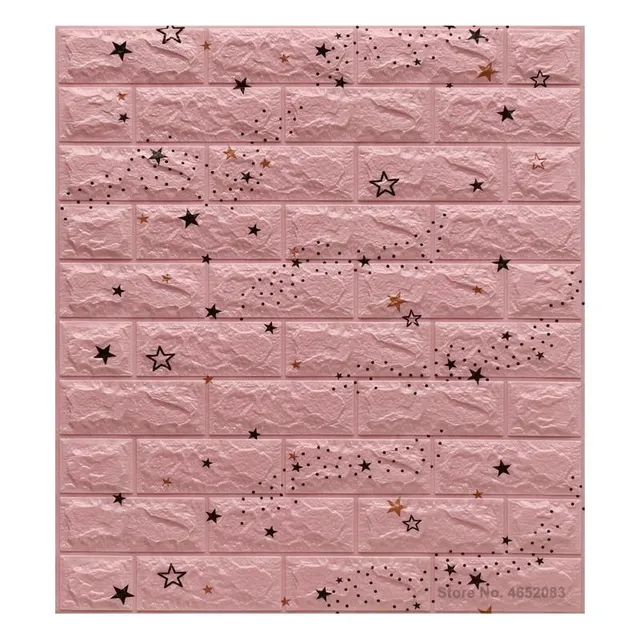 3D wallpaper / Bricks star-02 77x70x0-65-cm