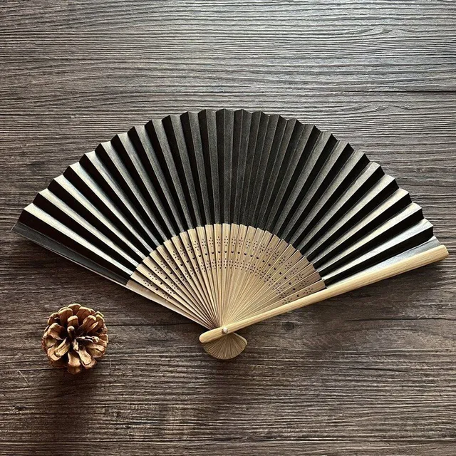 Popular stylish bamboo minimalist Japanese folding fan - more variants