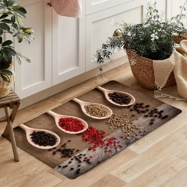 Kitchen rug with spice motif