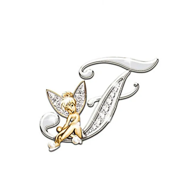 Luxury glitter brooch with letter - Fairy