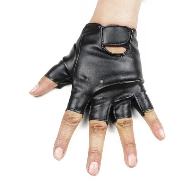 Fingerless children's leather gloves