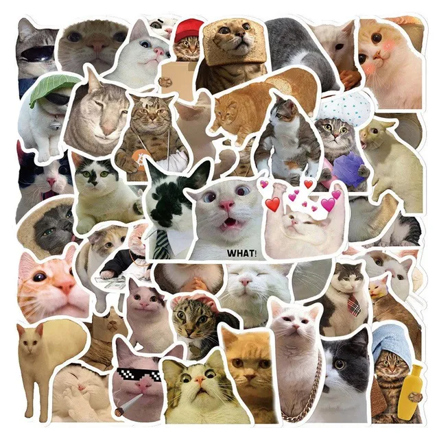 Set of funny stickers with cat Kitty