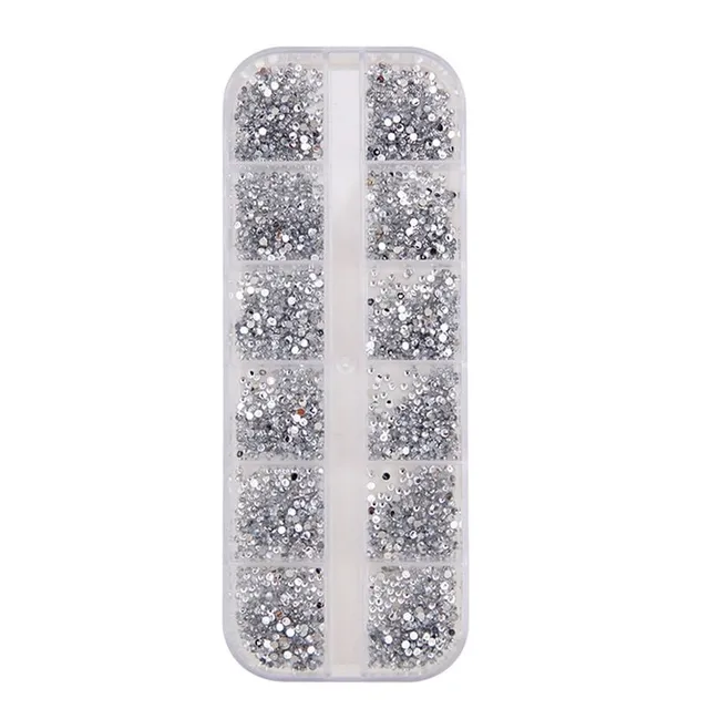 Modern case with shiny silver nail stones with easy clarity
