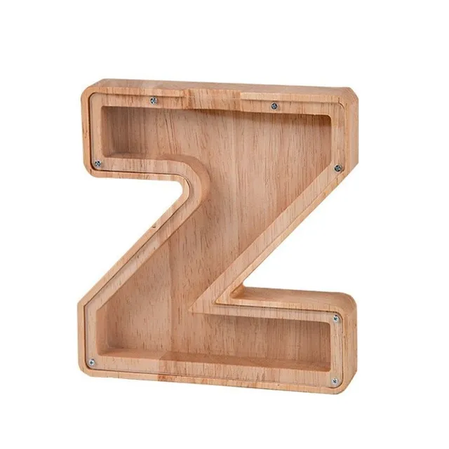 Luxury wooden letter-shaped cash box with glass front