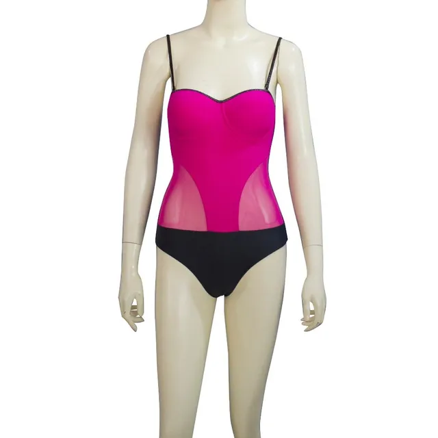 Fashionable one-piece slimming swimsuit with narrow straps