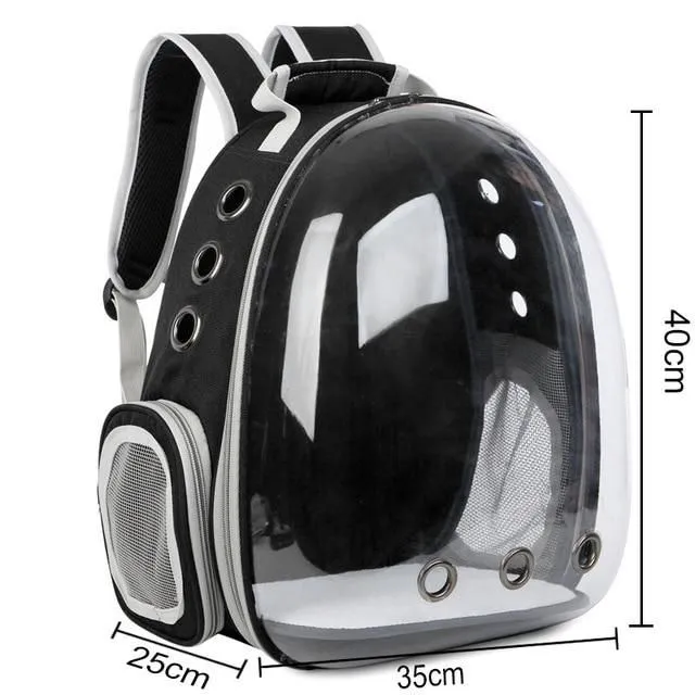 Backpack for cats black see-picture
