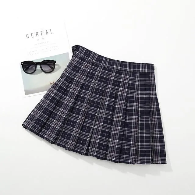 Girls' plaid plaid skirt