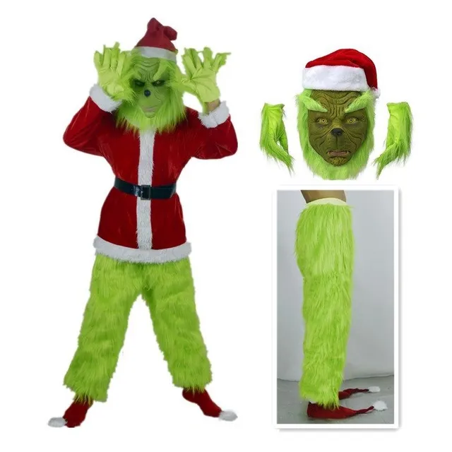 Costume de cosplay unisexe tendance au motif du Grinch