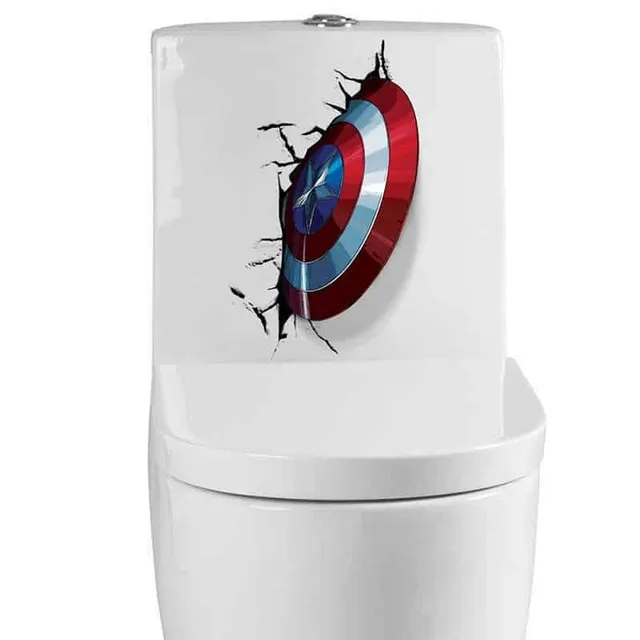 3D sticker on toilet seat © Avengers