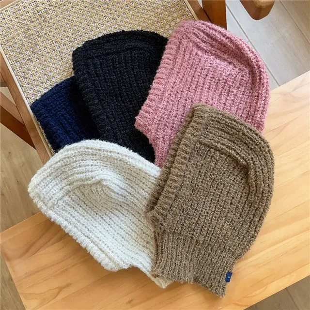 Mască de schi tricotată, caldă, monocromatică - mai multe culori