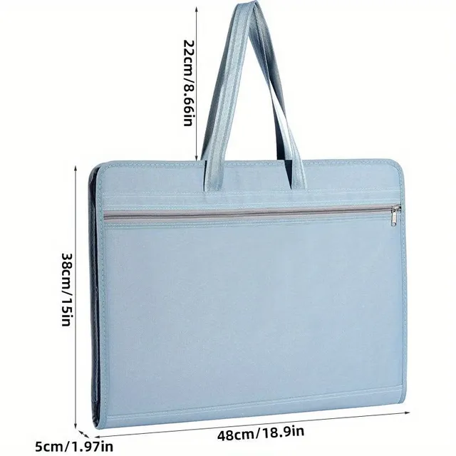 Large format document organizer A3 with multiple layers - durable cloth folder with zipper