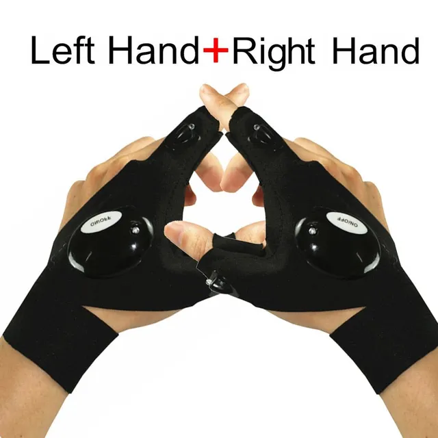 Led Gloves Night Light Waterproof Fishing Gloves Flashlight Hunting Rescue Tool