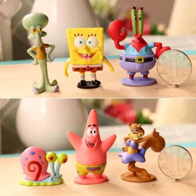 Spongebob figures in trousers - 6 pcs