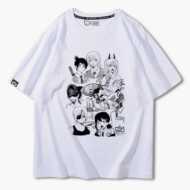 Chainsaw Man Girl Characters Drawing T-shirt