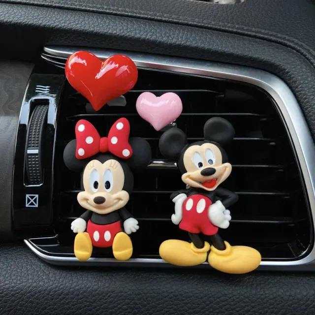 Cute car air freshener made of popular characters from Mickey and Minnie fairy tales