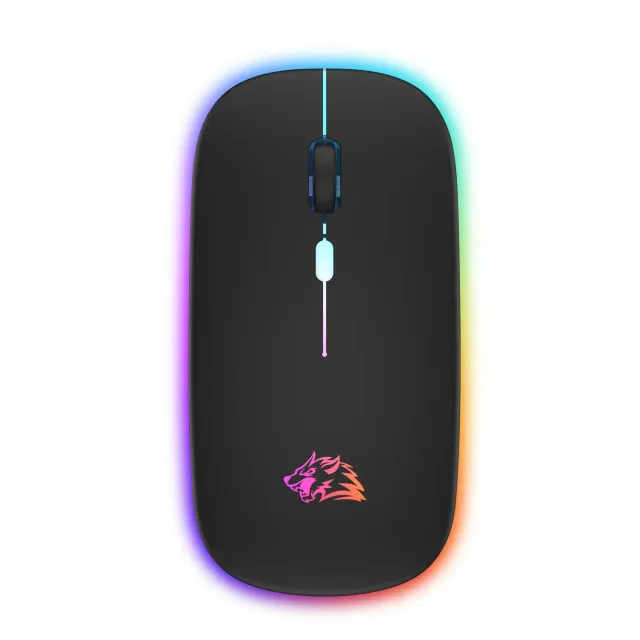 Wireless Bluetooth mouse with LED lighting and quiet button