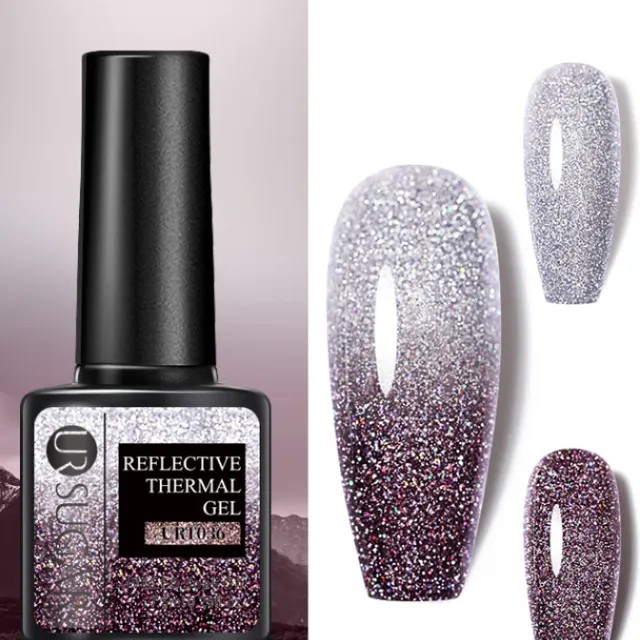 Temperature-responsive glitter gel varnish