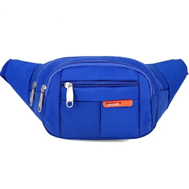 Practical men's monochrome kidney bag with adjustable strap