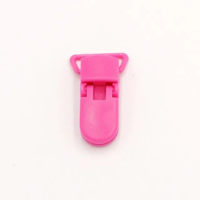Plastic pacifier clip - 5 pcs tmave-ruzova