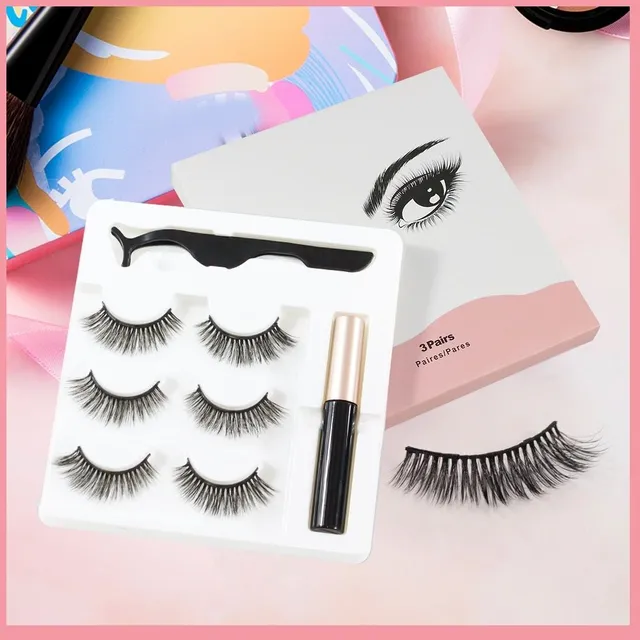 Magnetic eyelashes and eyeliner set