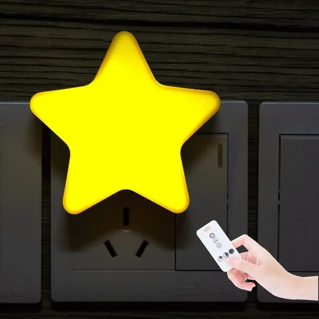 Star-shaped night light for socket